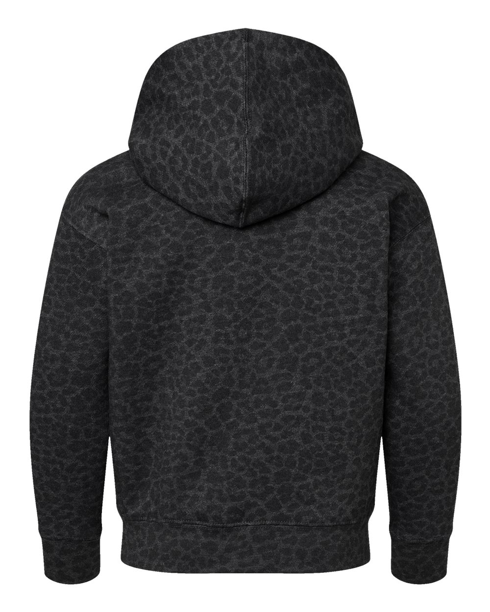 Live & Tell by LAT 2296 Youth Hoodie Sweatshirt in Black Leopard, back