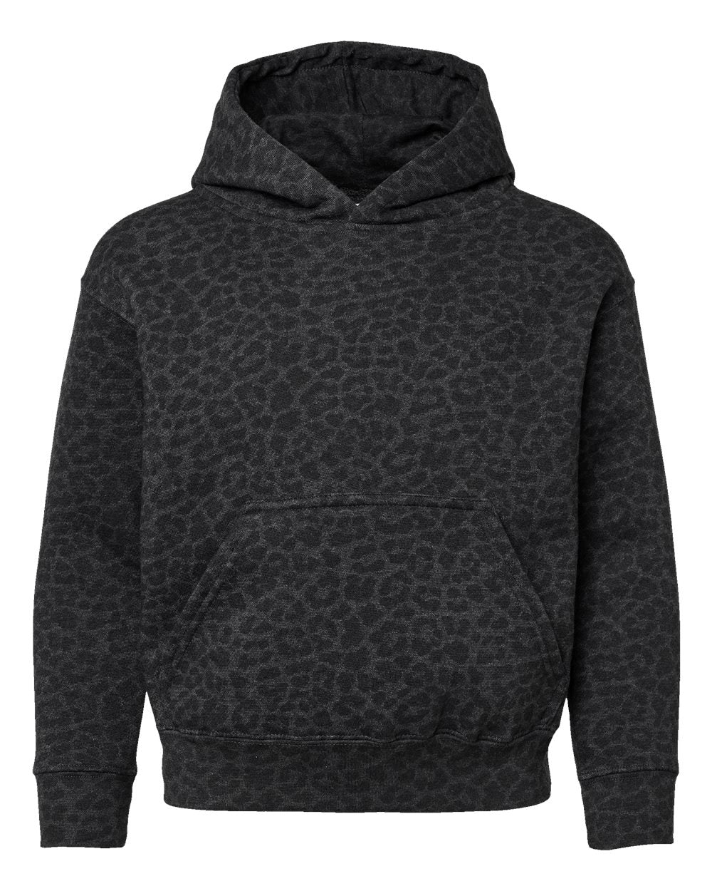 Live & Tell by LAT 2296 Youth Hoodie Sweatshirt in Black Leopard