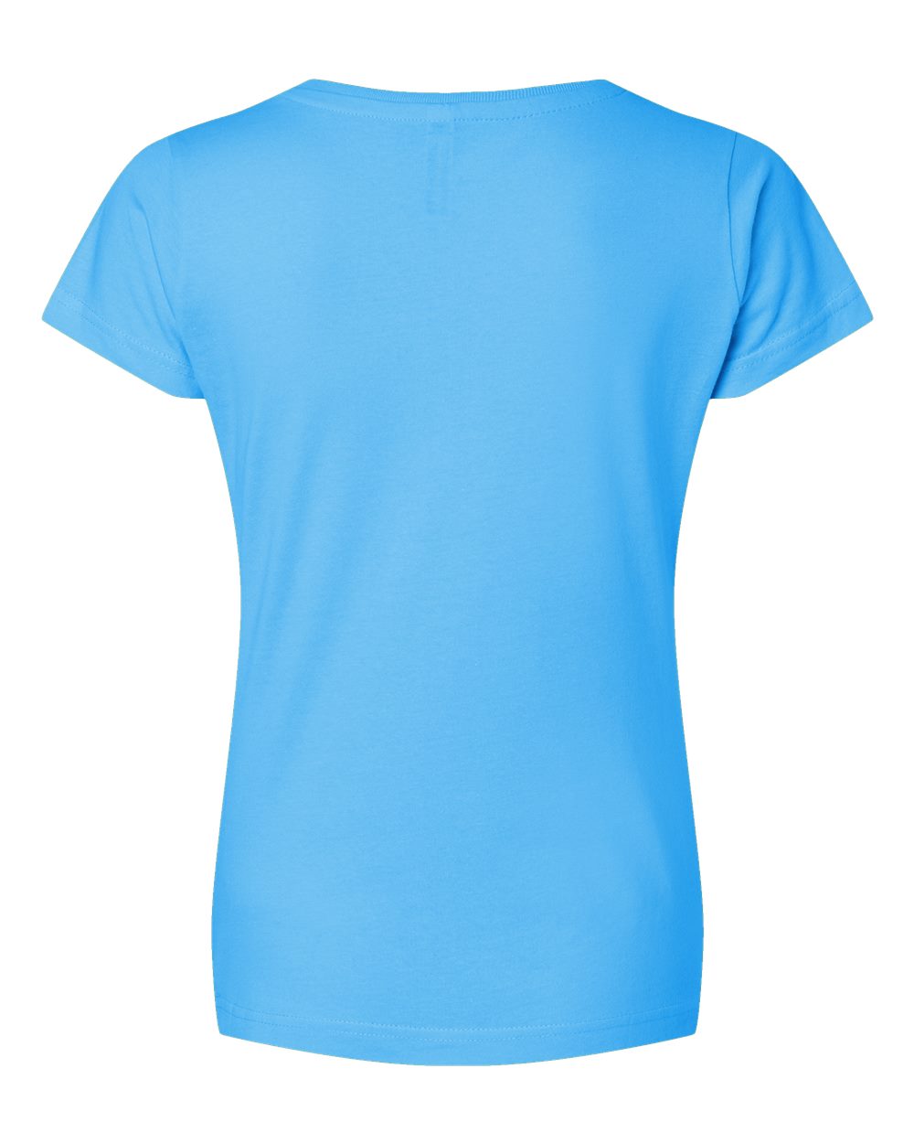 Live & Tell by LAT 3507 Women's Fine Jersey V-Neck Tee in Aqua, back