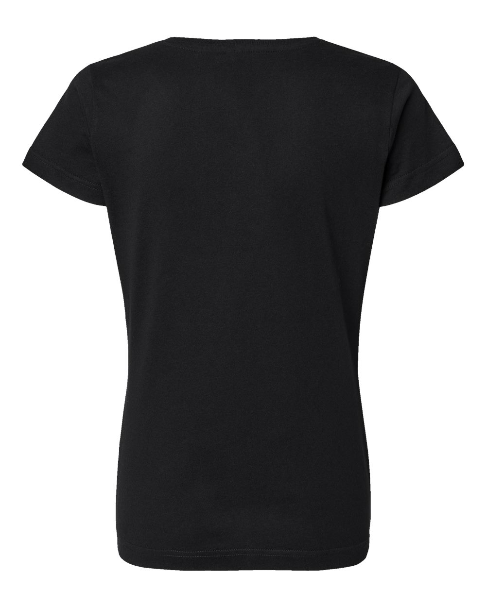 Live & Tell by LAT 3507 Women's Fine Jersey V-Neck Tee in Black, back