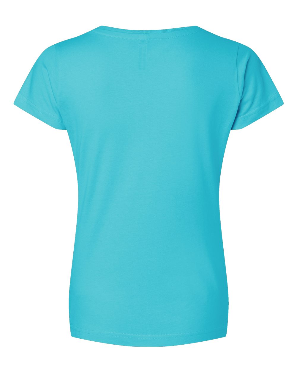 Live & Tell by LAT 3507 Women's Fine Jersey V-Neck Tee in Caribbean, back