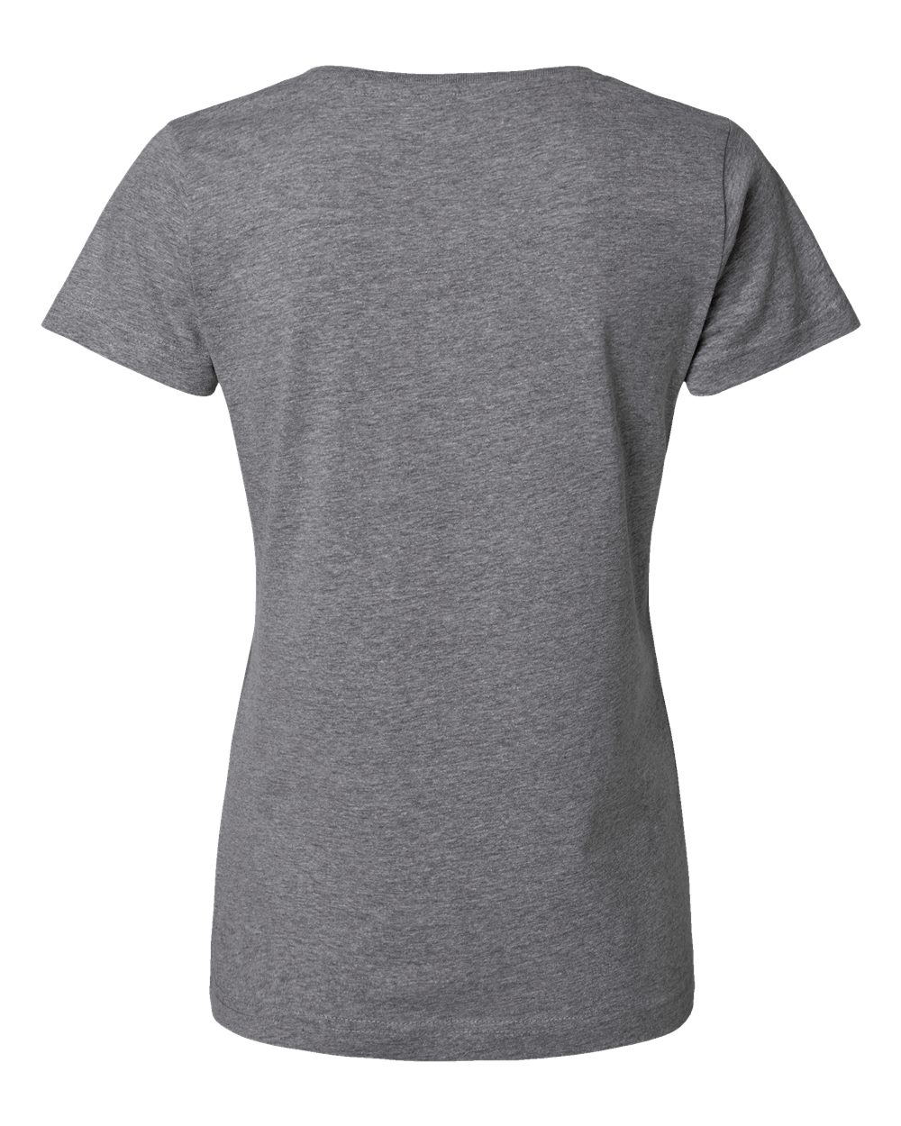 Live & Tell by LAT 3507 Women's Fine Jersey V-Neck Tee in Granite Heather, back