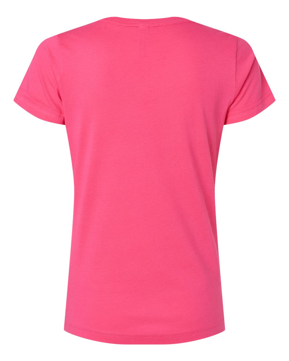 Live & Tell by LAT 3507 Women's Fine Jersey V-Neck Tee in Hot Pink, back