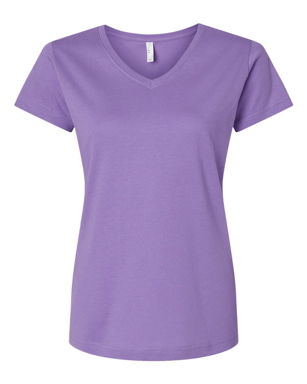 Live & Tell by LAT 3507 Women's Fine Jersey V-Neck Tee in Lavender