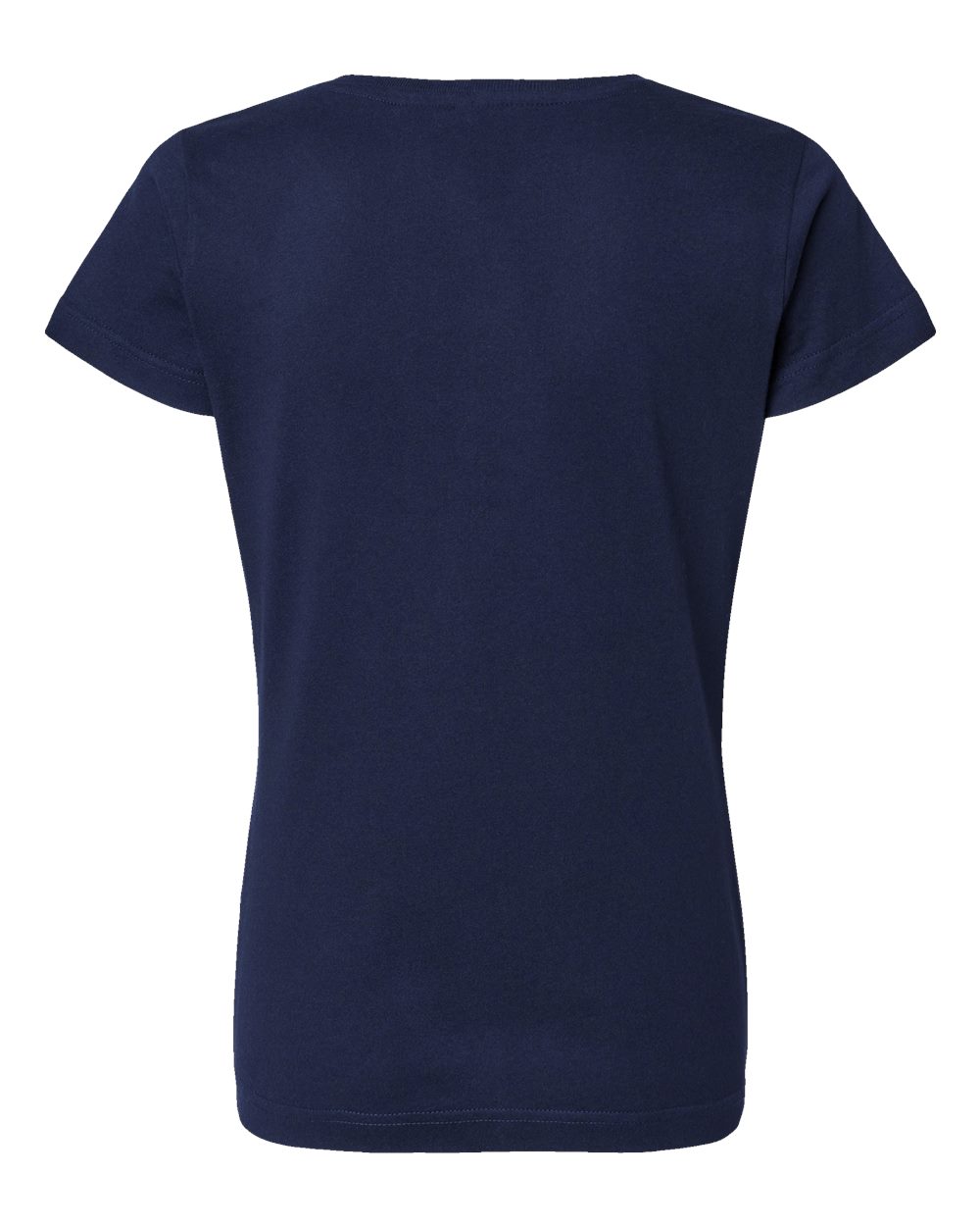 Live & Tell by LAT 3507 Women's Fine Jersey V-Neck Tee in Navy, back