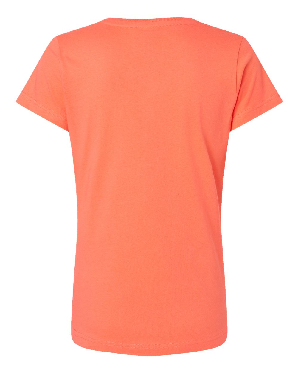 Live & Tell by LAT 3507 Women's Fine Jersey V-Neck Tee in Papaya, back