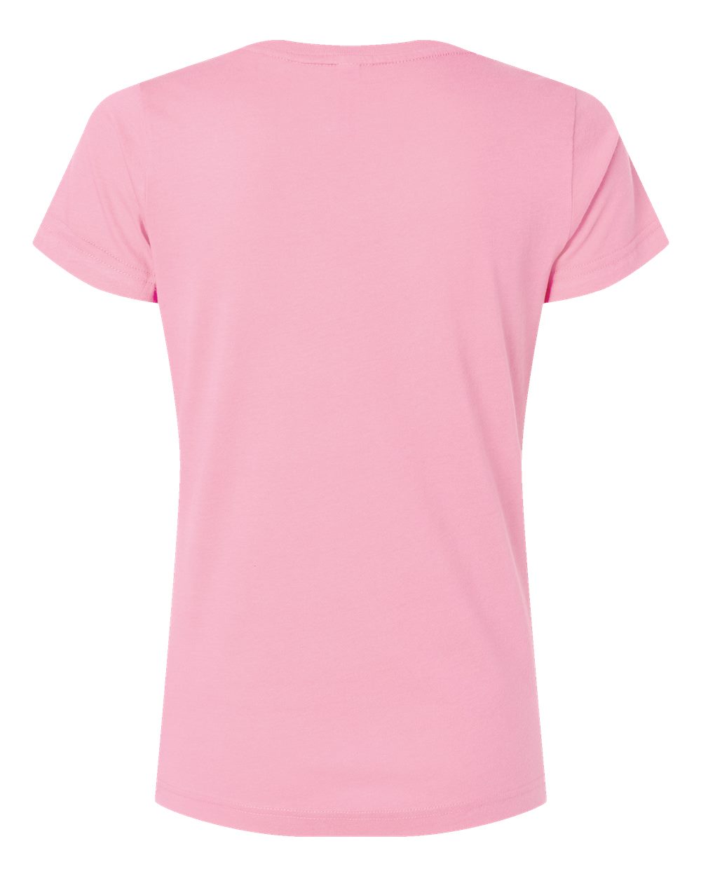 Live & Tell by LAT 3507 Women's Fine Jersey V-Neck Tee in Pink, back