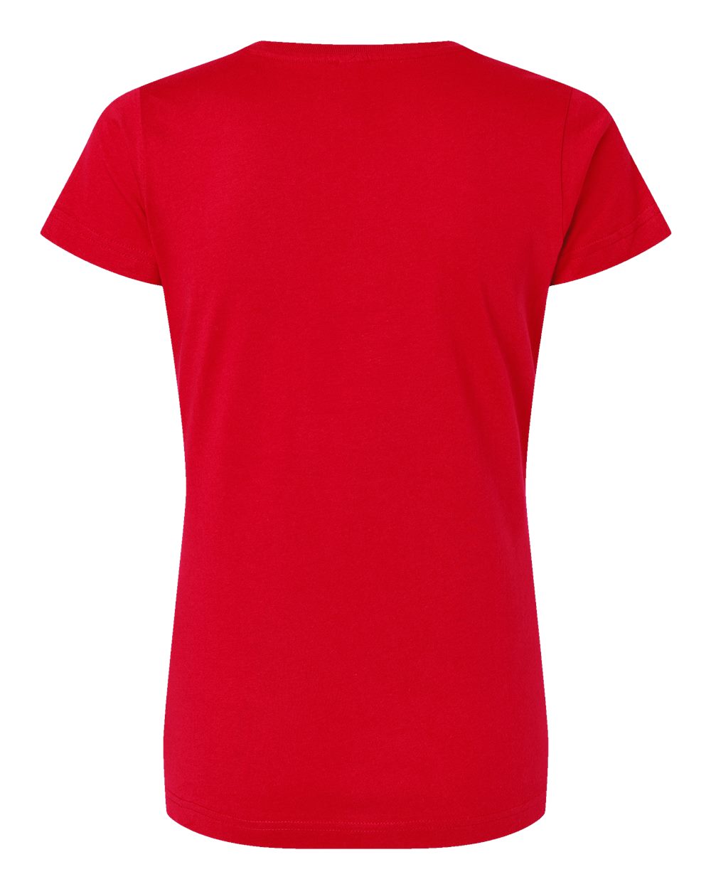 Live & Tell by LAT 3507 Women's Fine Jersey V-Neck Tee in Red, back
