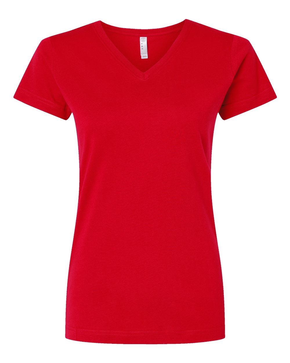 Live & Tell by LAT 3507 Women's Fine Jersey V-Neck Tee in Red