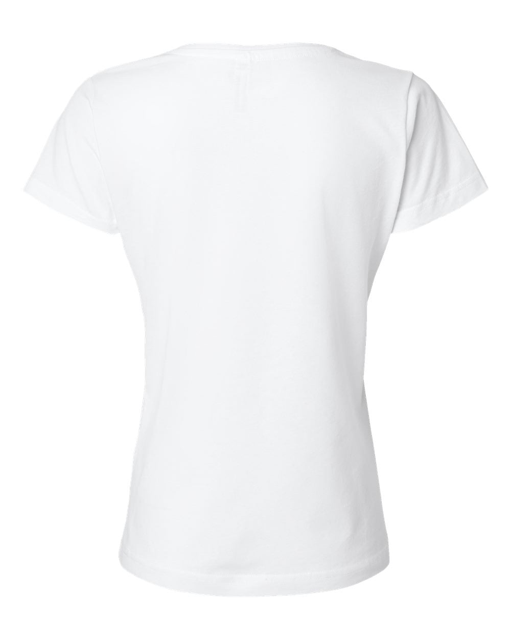 Live & Tell by LAT 3507 Women's Fine Jersey V-Neck Tee in White, back