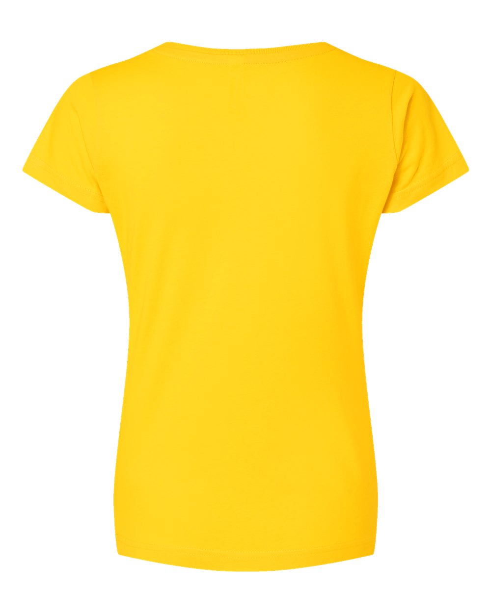 Live & Tell by LAT 3507 Women's Fine Jersey V-Neck Tee in Yellow, back