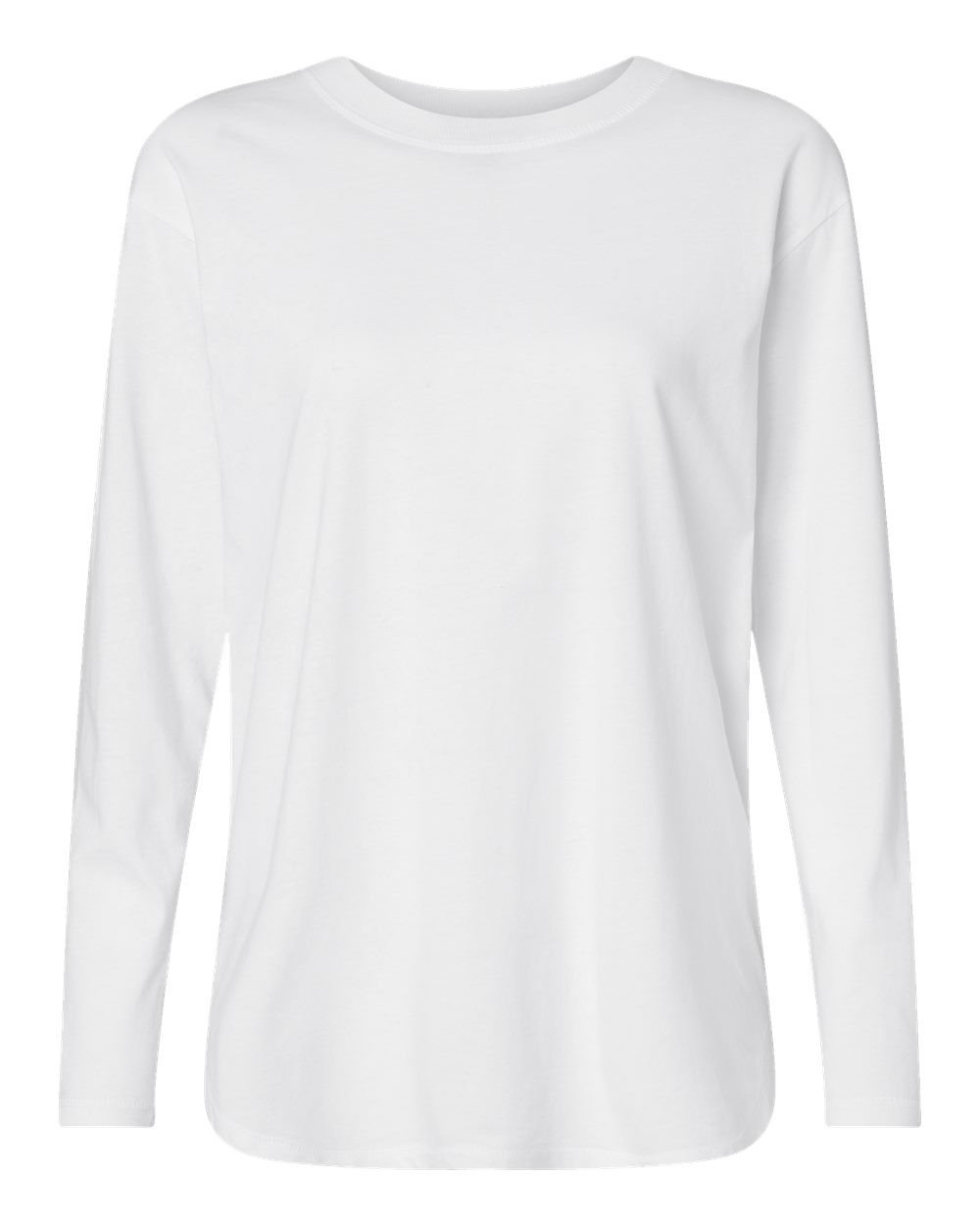 Live & Tell by LAT 3508 Women's Fine Jersey Long Sleeve Tee in White