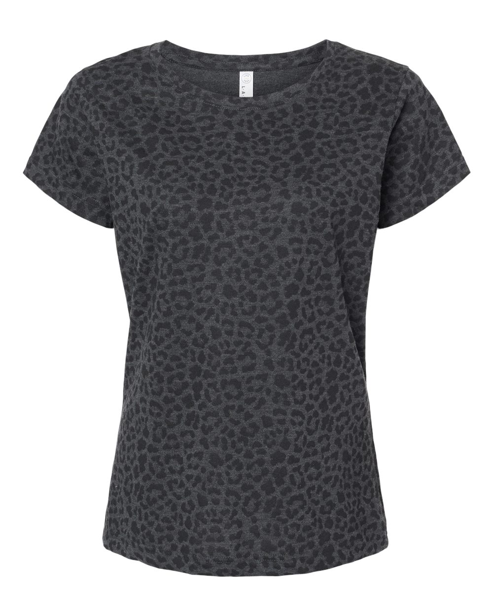 Live & Tell by LAT 3516 Women's Fine Jersey Tee in Black Leopard