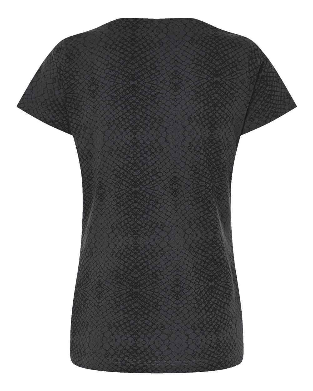Live & Tell by LAT 3516 Women's Fine Jersey Tee in Black Reptile, back