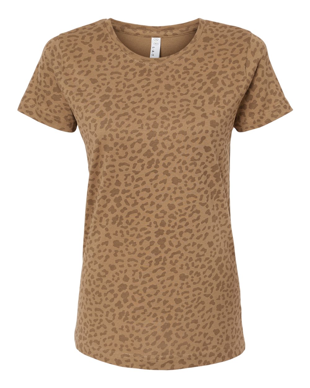 Live & Tell by LAT 3516 Women's Fine Jersey Tee in Brown Leopard
