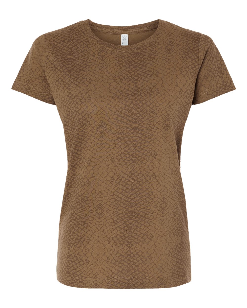 Live & Tell by LAT 3516 Women's Fine Jersey Tee in Brown Reptile