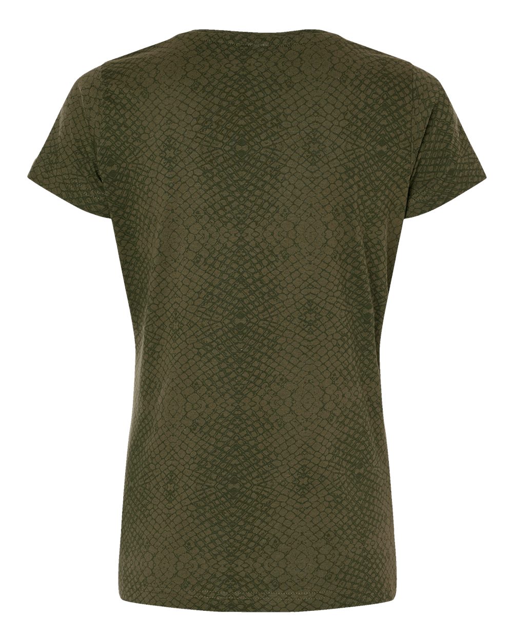 Live & Tell by LAT 3516 Women's Fine Jersey Tee in Green Reptile, back