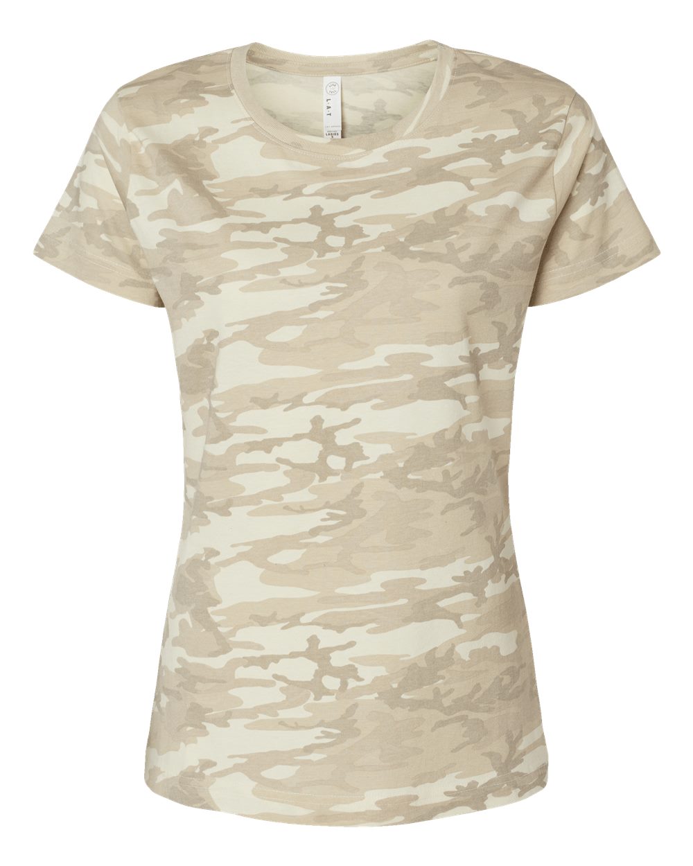 Live & Tell by LAT 3516 Women's Fine Jersey Tee in Natural Camo