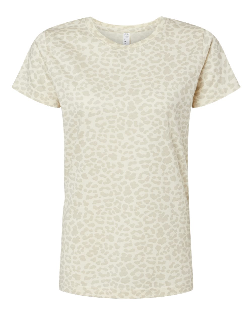 Live & Tell by LAT 3516 Women's Fine Jersey Tee in Natural Leopard