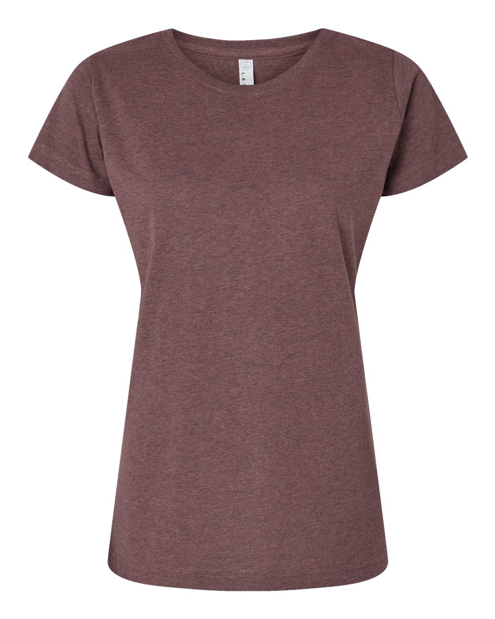 Live & Tell by LAT 3516 Women's Fine Jersey Tee in Sangria Blackout