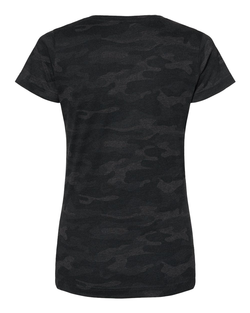 Live & Tell by LAT 3516 Women's Fine Jersey Tee in Storm Camo, back