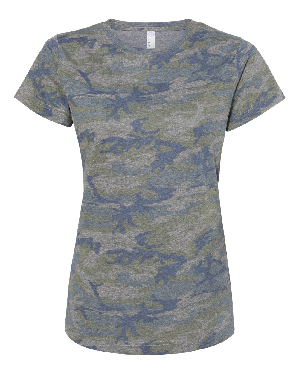 Live & Tell by LAT 3516 Women's Fine Jersey Tee in Vintage Camo