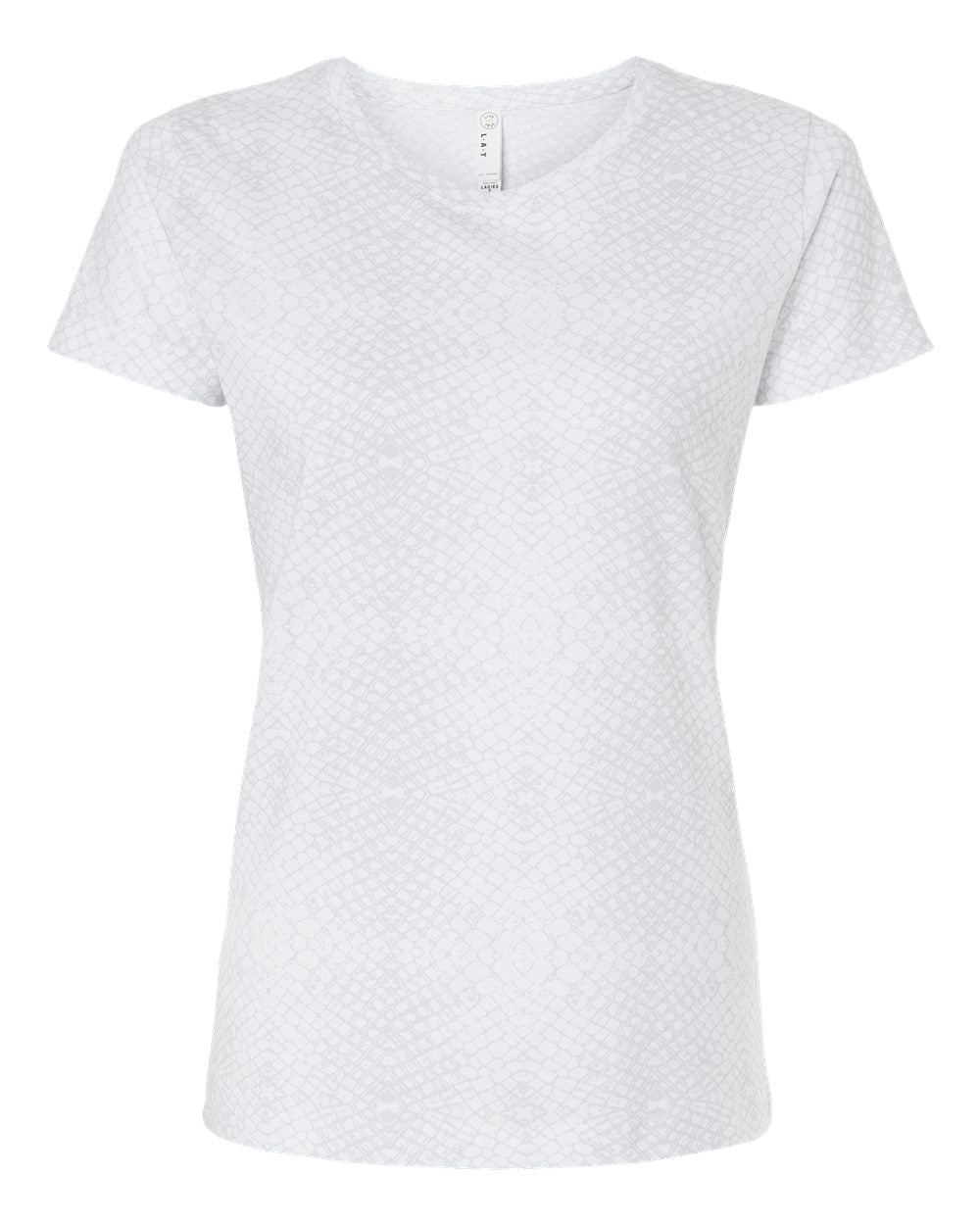 Live & Tell by LAT 3516 Women's Fine Jersey Tee in White Reptile