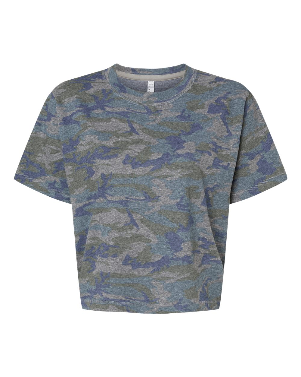 Live & Tell by LAT 3518 Women's Boxy Tee in Vintage Camo