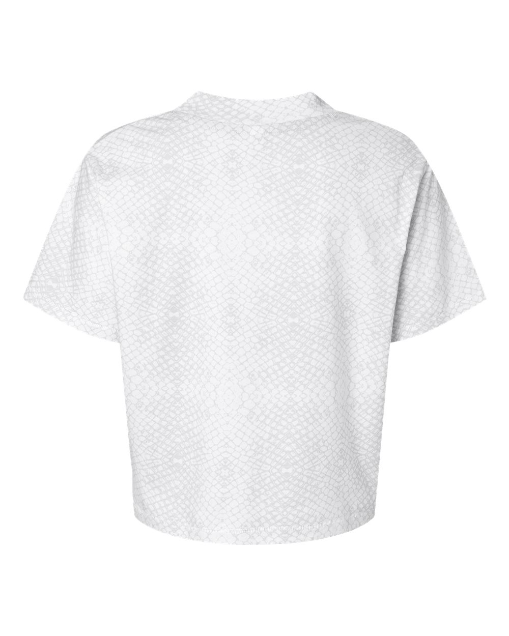 Live & Tell by LAT 3518 Women's Boxy Tee in White Reptile, back