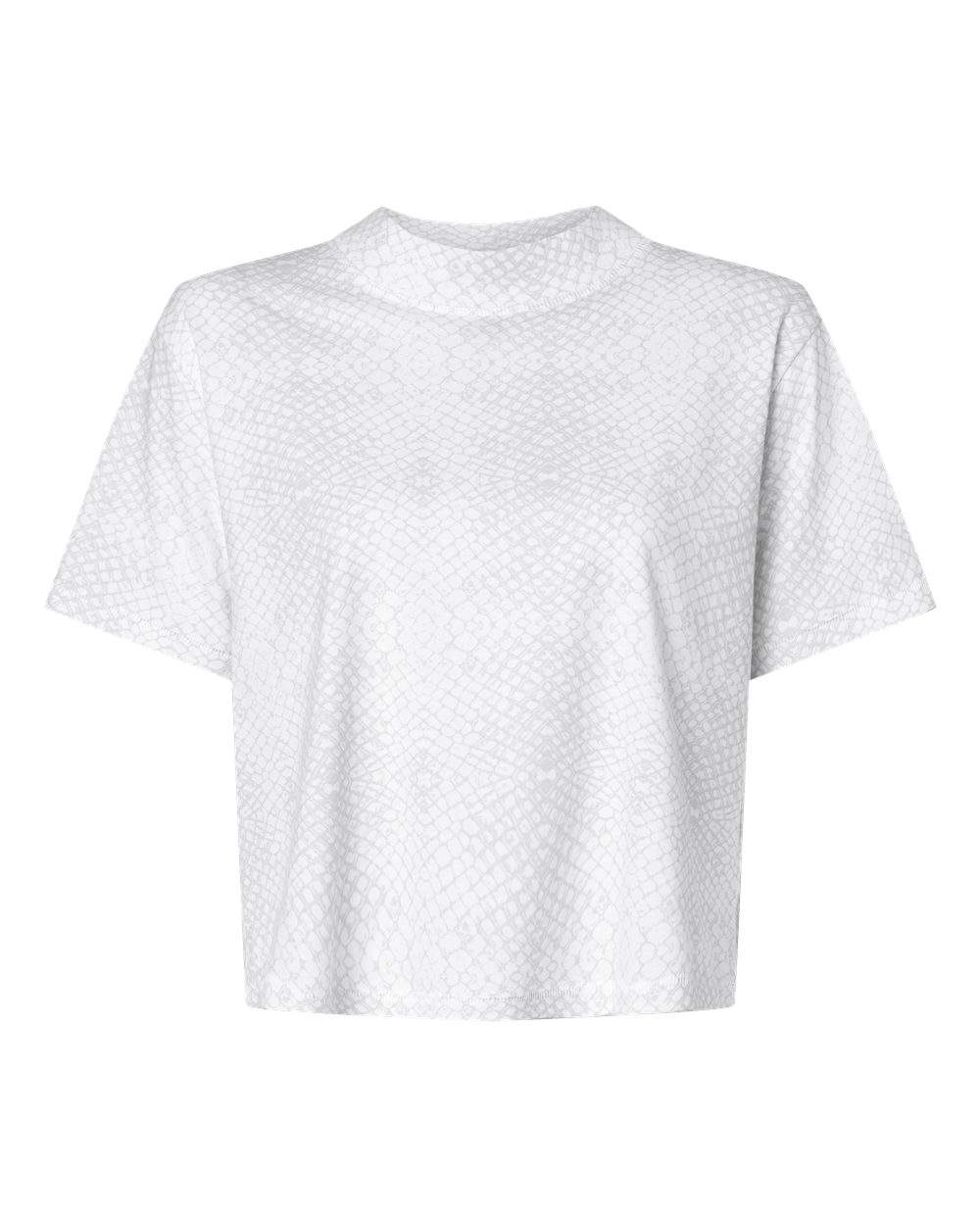 Live & Tell by LAT 3518 Women's Boxy Tee in White Reptile