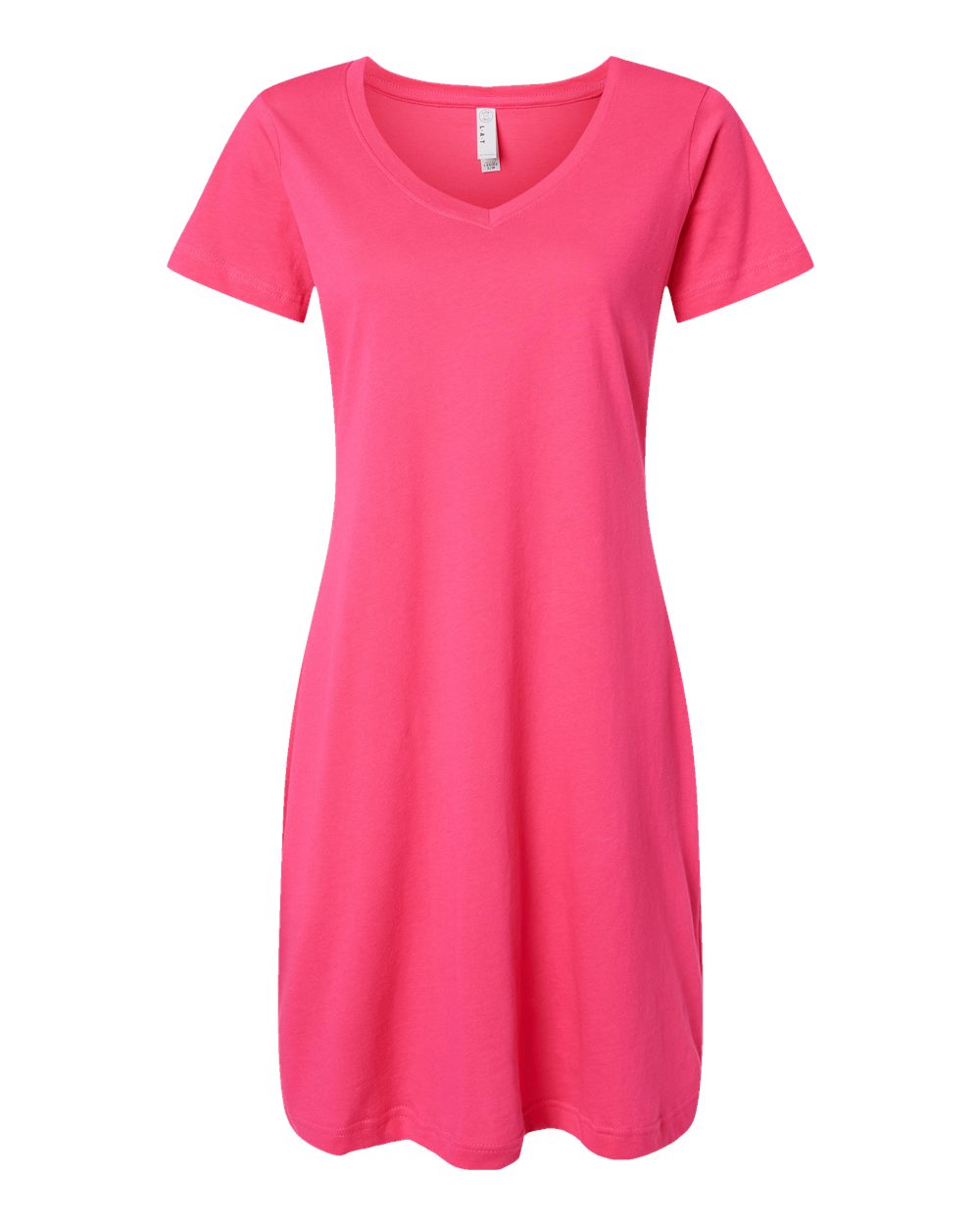 Live & Tell by LAT 3522 Women's Fine Jersey V-Neck Coverup in Hot Pink