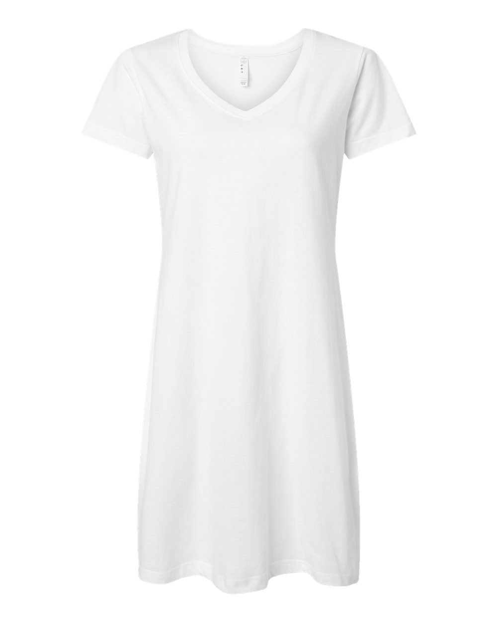 Live & Tell by LAT 3522 Women's Fine Jersey V-Neck Coverup in White