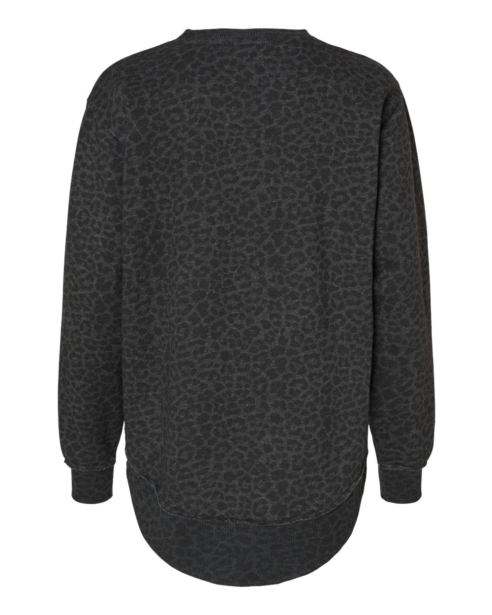 Live & Tell by LAT 3525 Women's Weekend Crewneck Sweatshirt in Black Leopard, back