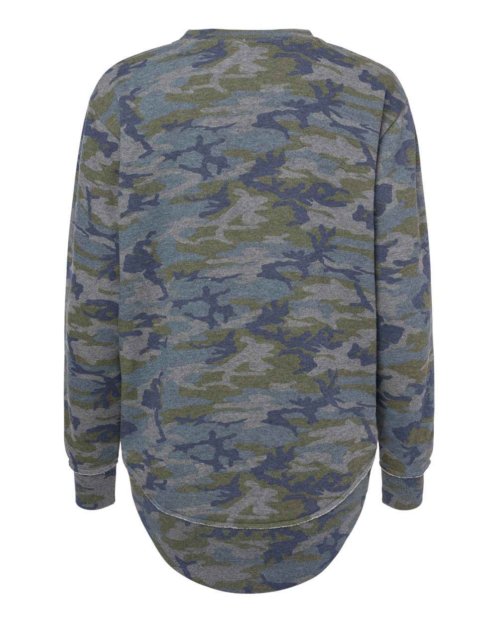 Live & Tell by LAT 3525 Women's Weekend Crewneck Sweatshirt in Vintage Camo, back