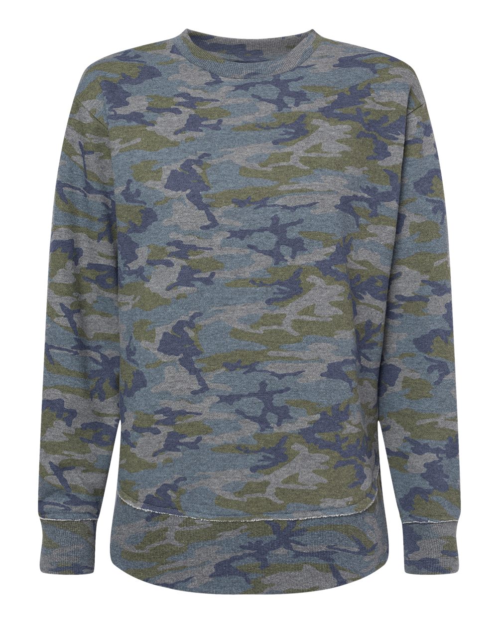 Live & Tell by LAT 3525 Women's Weekend Crewneck Sweatshirt in Vintage Camo