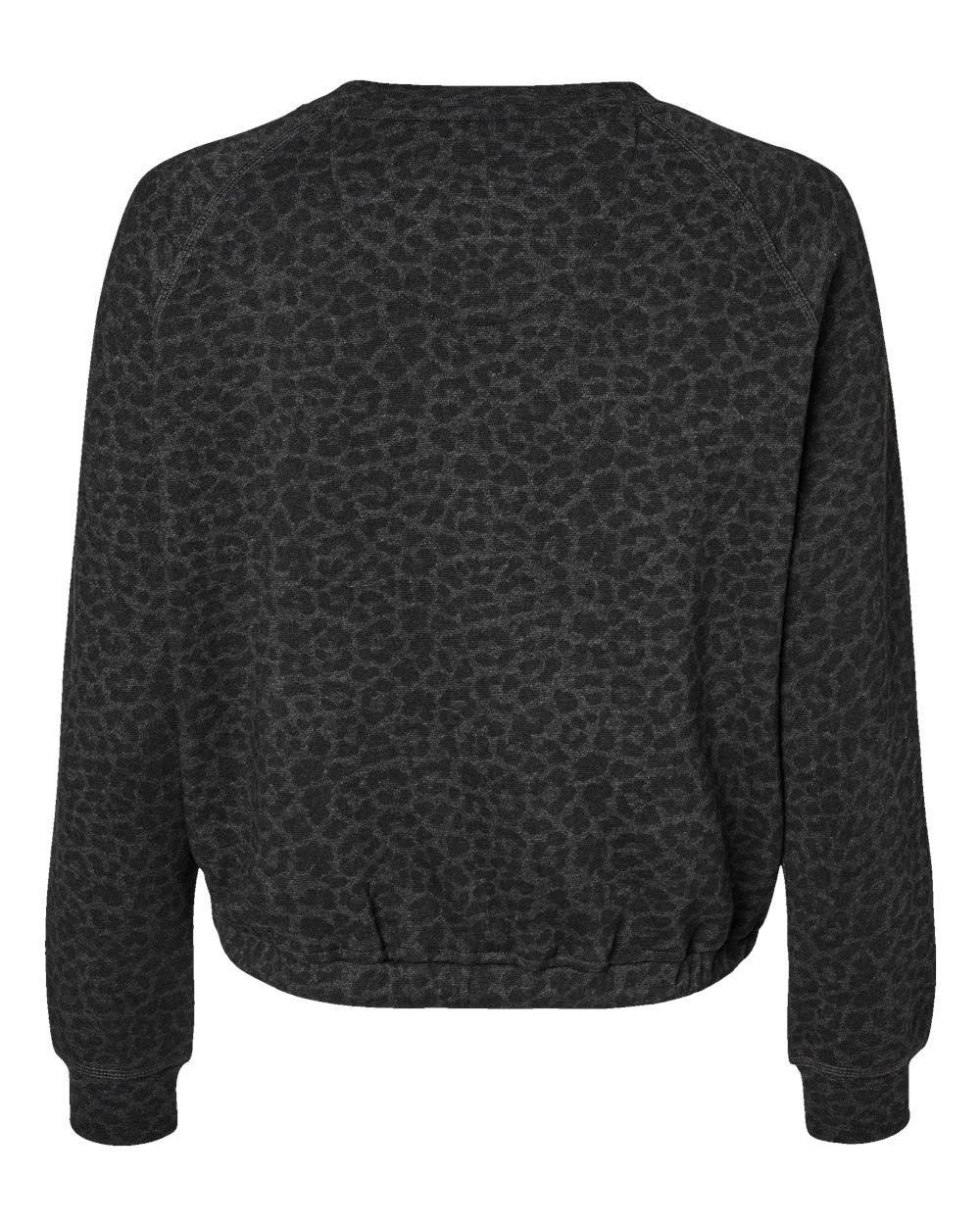 Live & Tell by LAT 3528 Women's Relaxed Boxy Crewneck Sweatshirt in Black Leopard, back
