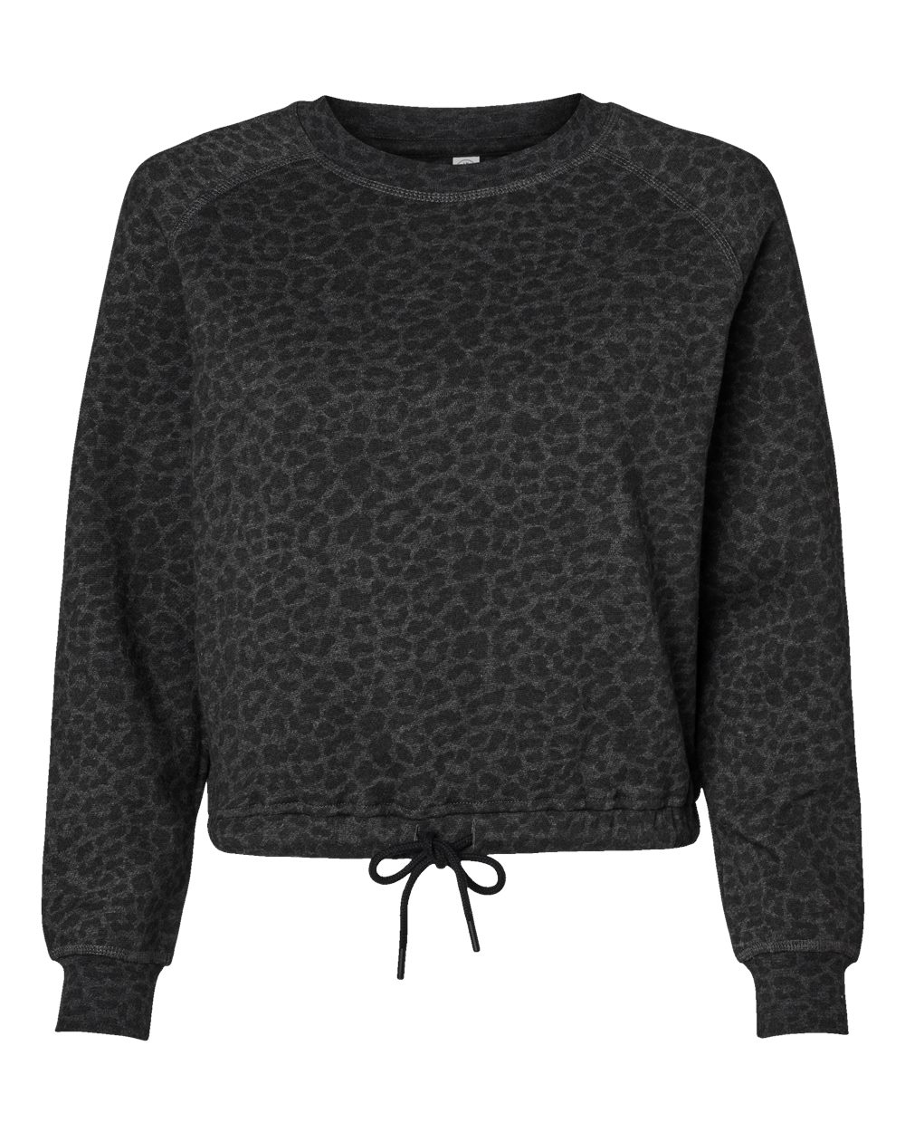Live & Tell by LAT 3528 Women's Relaxed Boxy Crewneck Sweatshirt in Black Leopard