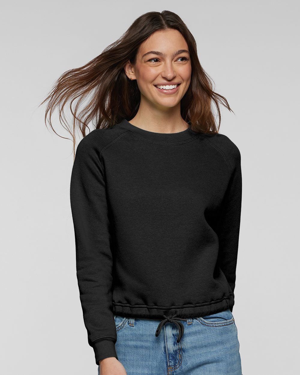 Live & Tell by LAT 3528 Women's Relaxed Boxy Crewneck Sweatshirt
