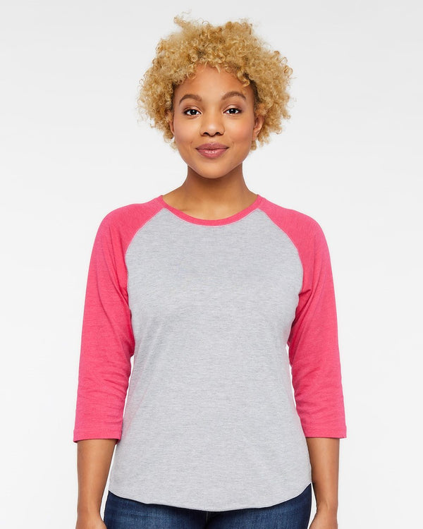 Live & Tell by LAT 3530 Women's Baseball Fine Jersey Three-Quarter Sleeve Tee