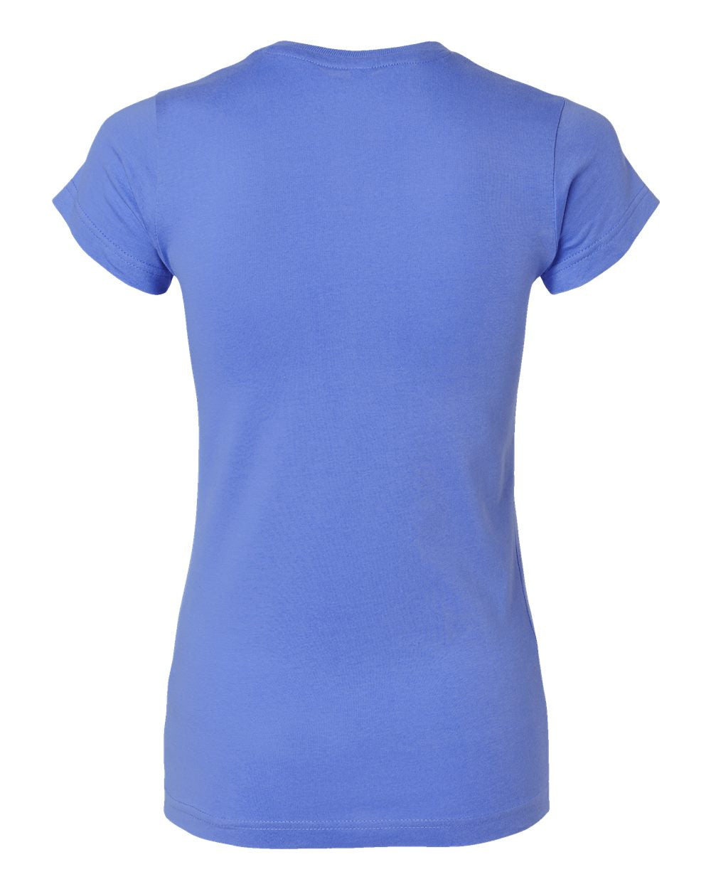 Live & Tell by LAT 3616 Women's Fitted Fine Jersey Tee in Carolina Blue, back