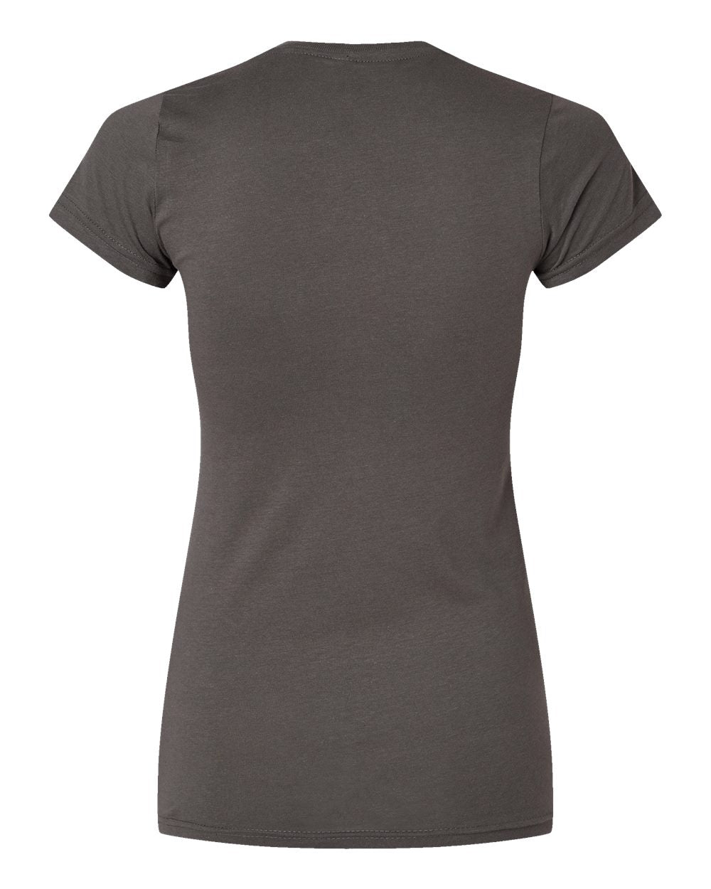 Live & Tell by LAT 3616 Women's Fitted Fine Jersey Tee in Charcoal, back