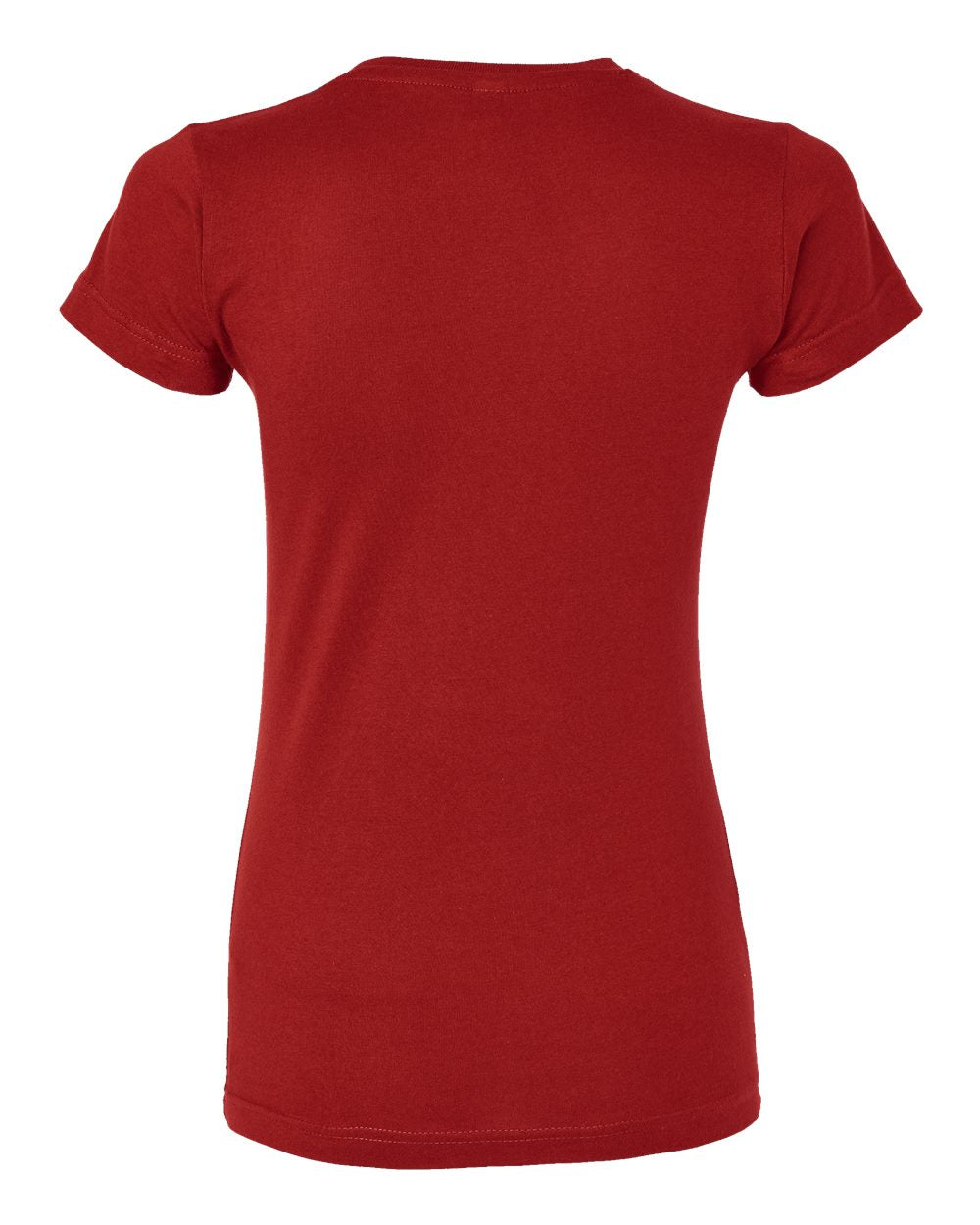 Live & Tell by LAT 3616 Women's Fitted Fine Jersey Tee in Garnet, back