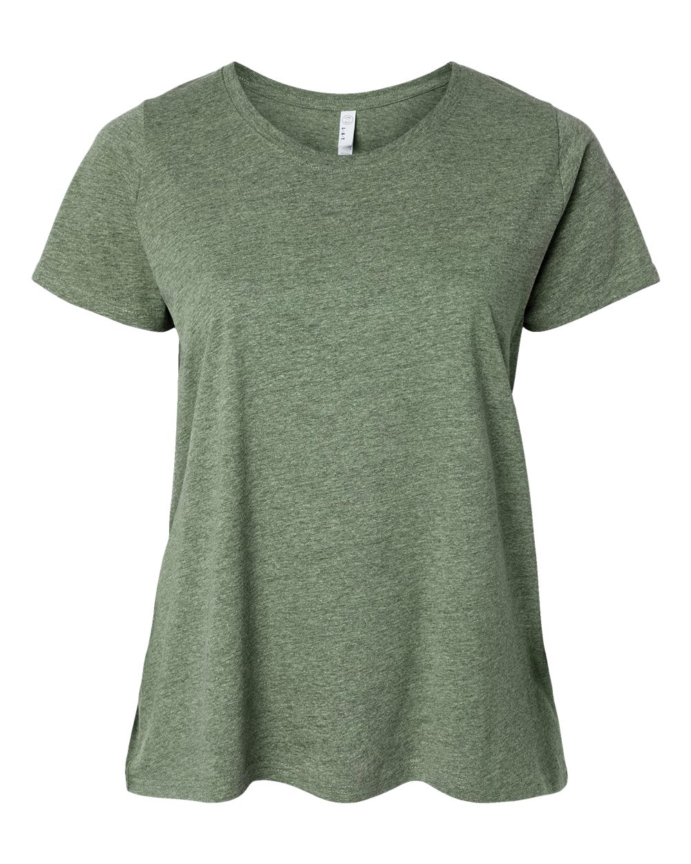 Live & Tell by LAT 3816 Women's Curvy Collection Fine Jersey Tee in Bamboo Blackout