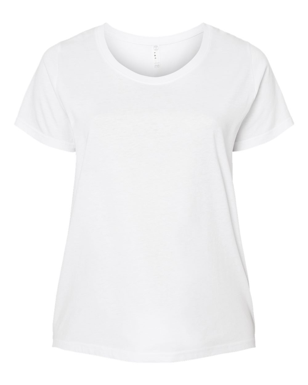 Live & Tell by LAT 3816 Women's Curvy Collection Fine Jersey Tee in Blended White