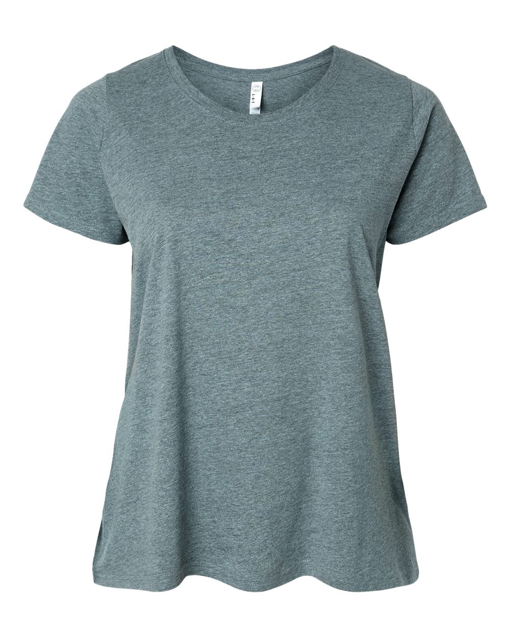 Live & Tell by LAT 3816 Women's Curvy Collection Fine Jersey Tee in Ice Blackout