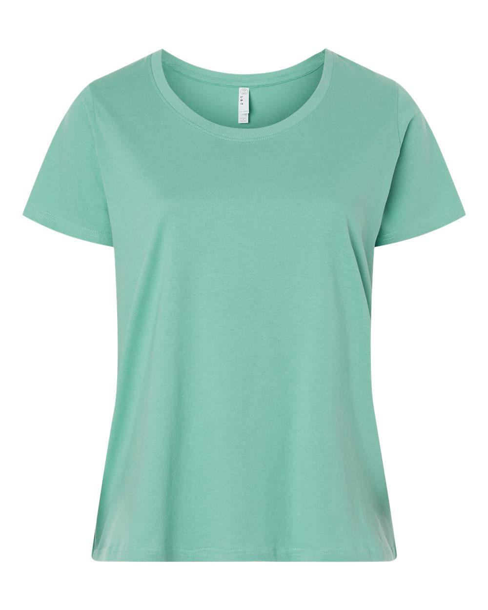 Live & Tell by LAT 3816 Women's Curvy Collection Fine Jersey Tee in Saltwater
