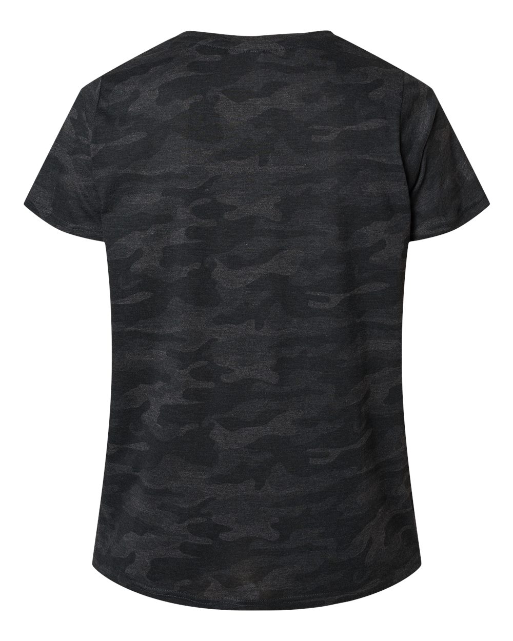 Live & Tell by LAT 3816 Women's Curvy Collection Fine Jersey Tee in Storm Camo, back
