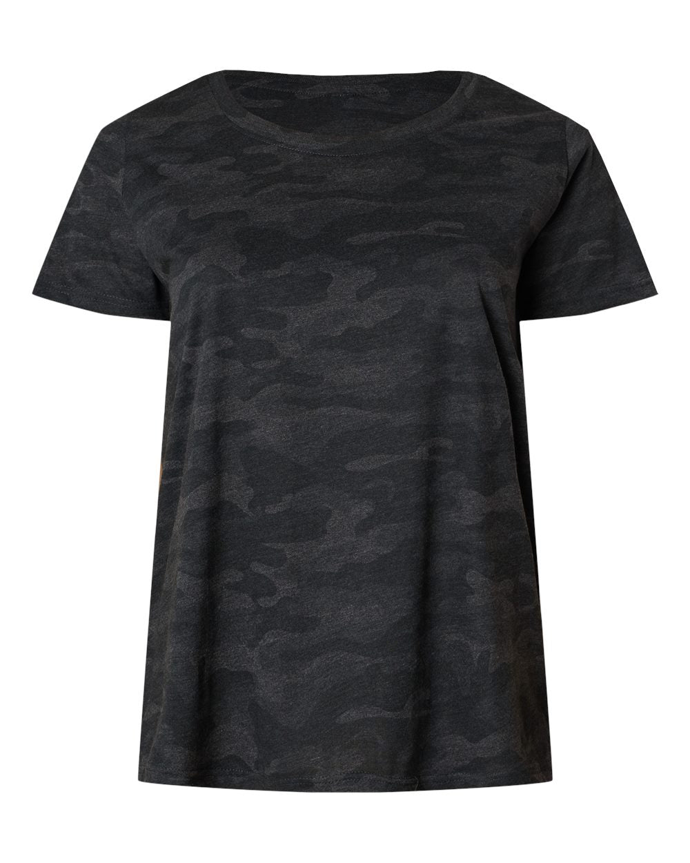 Live & Tell by LAT 3816 Women's Curvy Collection Fine Jersey Tee in Storm Camo