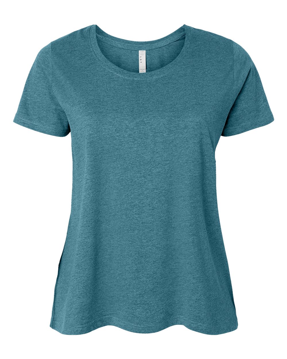 Live & Tell by LAT 3816 Women's Curvy Collection Fine Jersey Tee in Surf Blackout