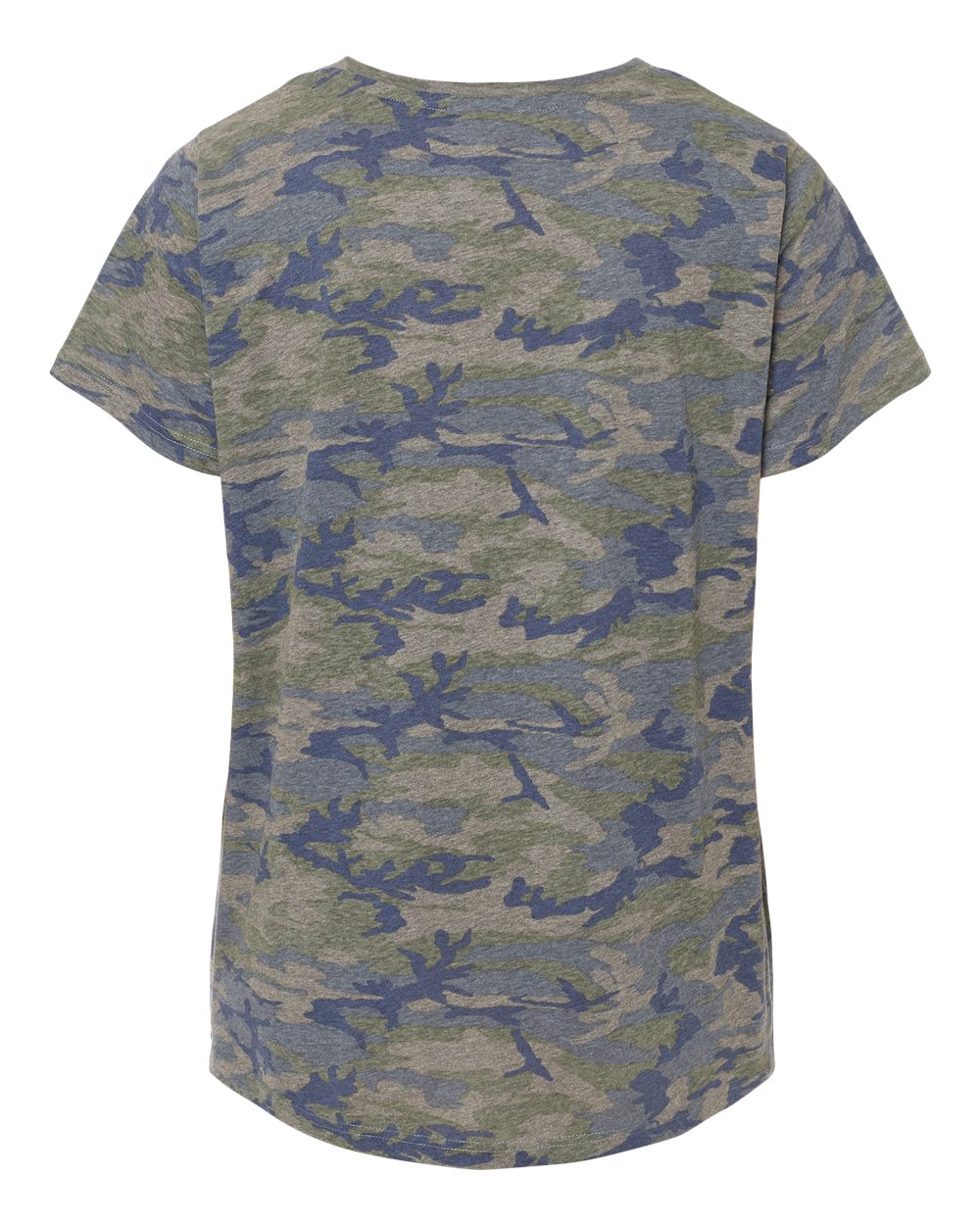 Live & Tell by LAT 3816 Women's Curvy Collection Fine Jersey Tee in Vintage Camo, back